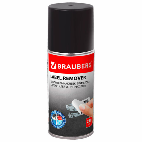 Удалитель наклеек, этикеток, следов клея, битума, антискотч-спрей BRAUBERG MAX, 210 мл
