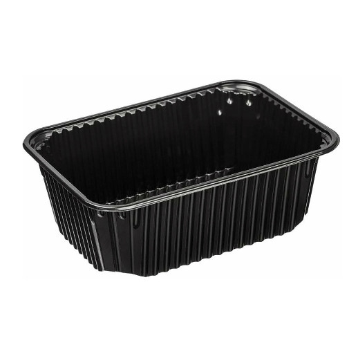 Контейнер одноразовый 1000мл 186*132мм Черный с крышкой, 1шт