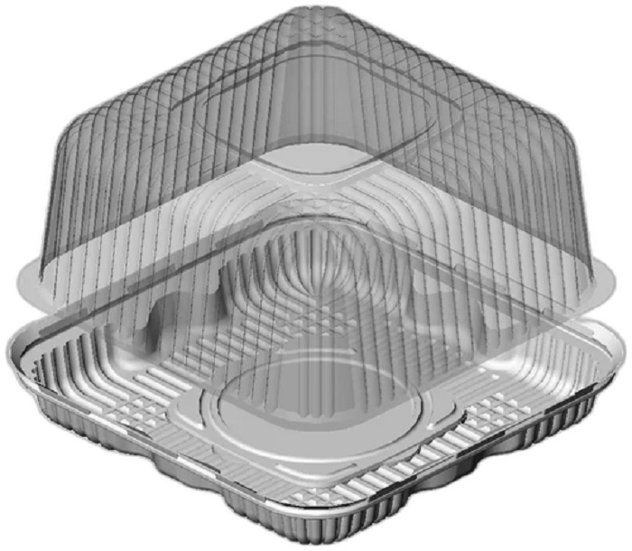 Упаковка (контейнер) для торта квадратная (24,3*24,3*12см), ПК-1202