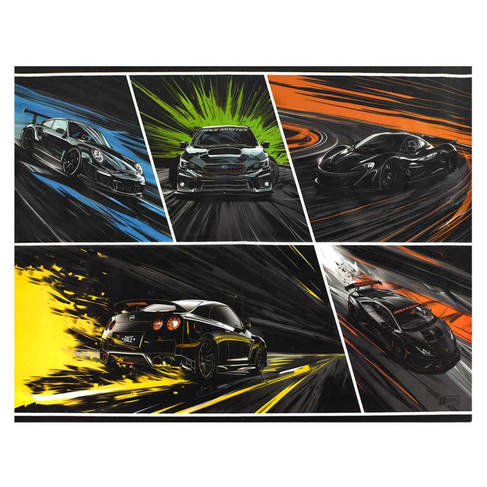 Клеенка для уроков труда Неоновые тачки 500*700мм, ПВХ, 130 мкм Феникс +