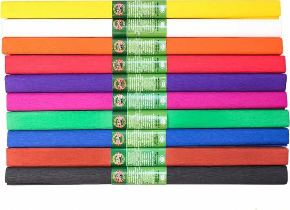 Бумага крепированная в рулоне. 50*200 НАБОР 10шт. ассорти