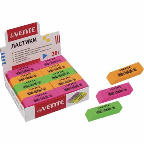 Ластик deVENTE Neon 56*19*9мм, синтетический каучук, ассорти