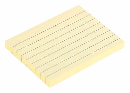 Бумага с липким краем (76*101мм) 100л., жёлтая, линейка Deli