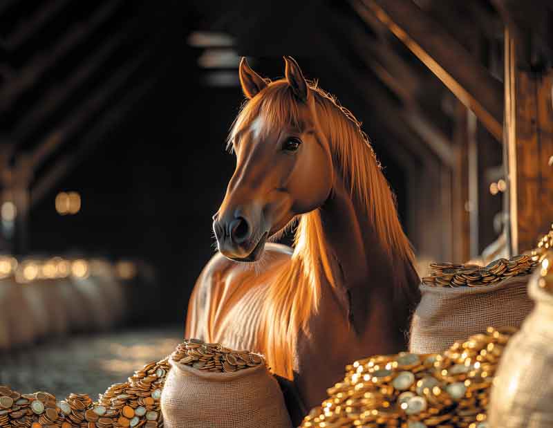 Календарь квартальный на 2026 год, 3 блока 3 гребня с курсором, металл+объем 295*720мм. Богатая лошадь