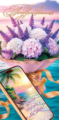 Конверт для денег Поздравляем Пусть сбудутся мечты!