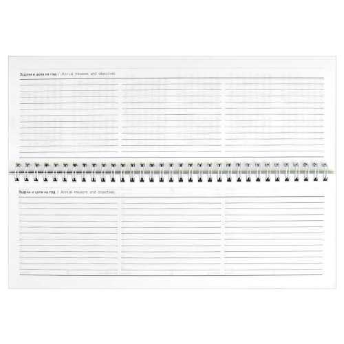 Планинг (ежедневник) недатированный 290*100мм 64л., картон, гребень. Триколор