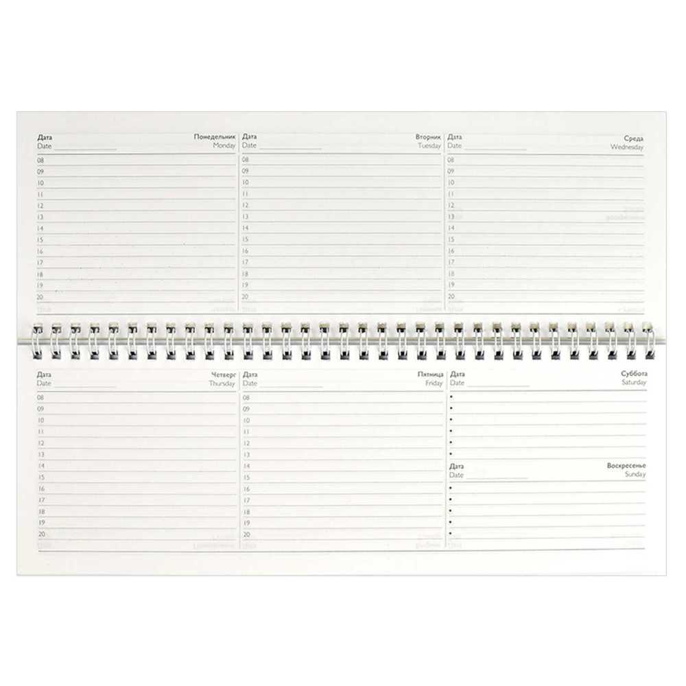 Планинг (ежедневник) недатированный 290*100мм 64л., картон, гребень. Триколор