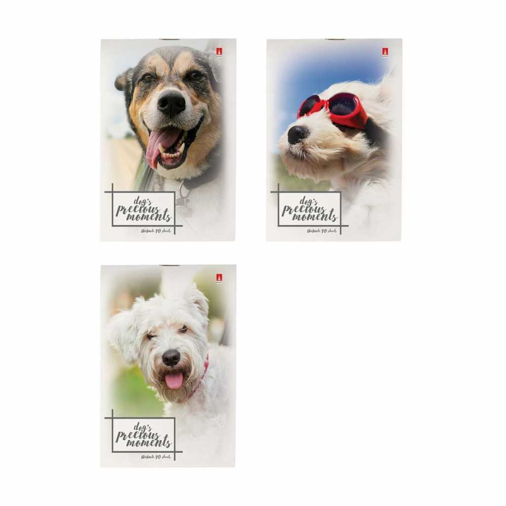 Блокнот А6  клетка 40л скоба Щеночки