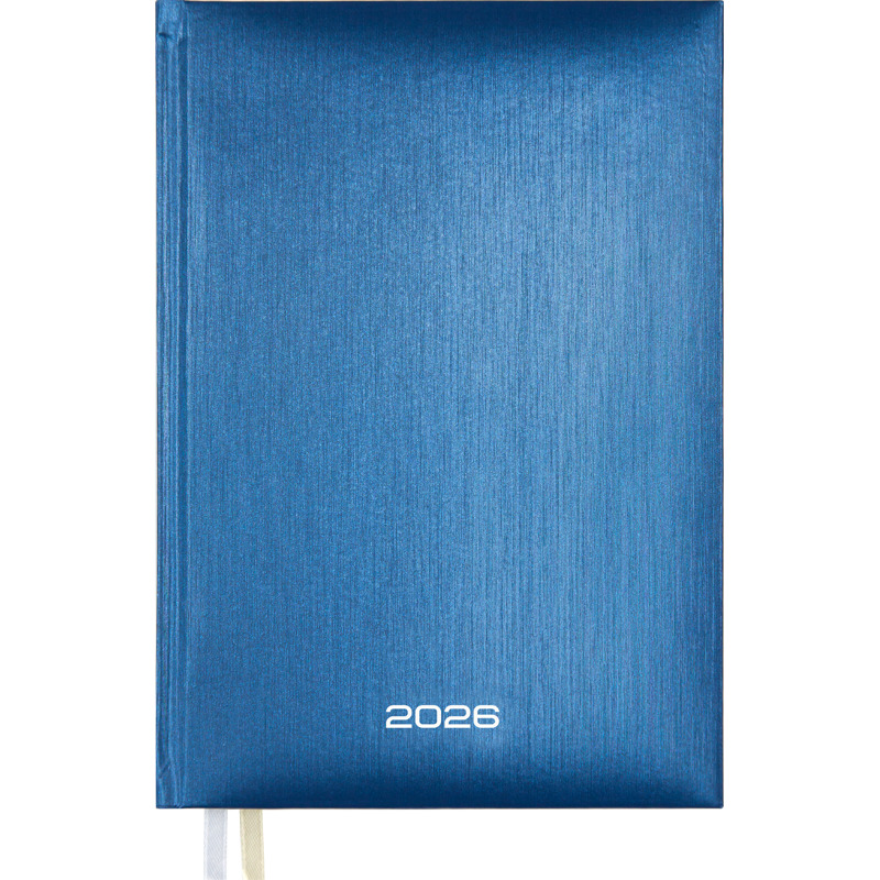 Ежедневник датированный 2026г А5 Attomex Regent 168 листов, синий металлик, твердая обложка, бумвинил, ляссе
