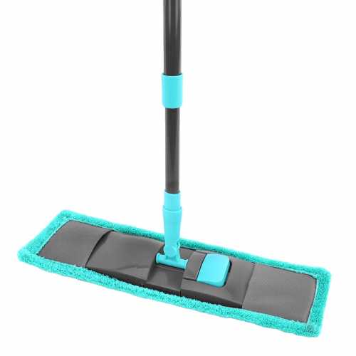 Швабра КОМПЛЕКТ флаундер 40 см + МОП микрофибра (ТИП К) + черенок 70-120 см, ЛЮБАША БЮДЖЕТ