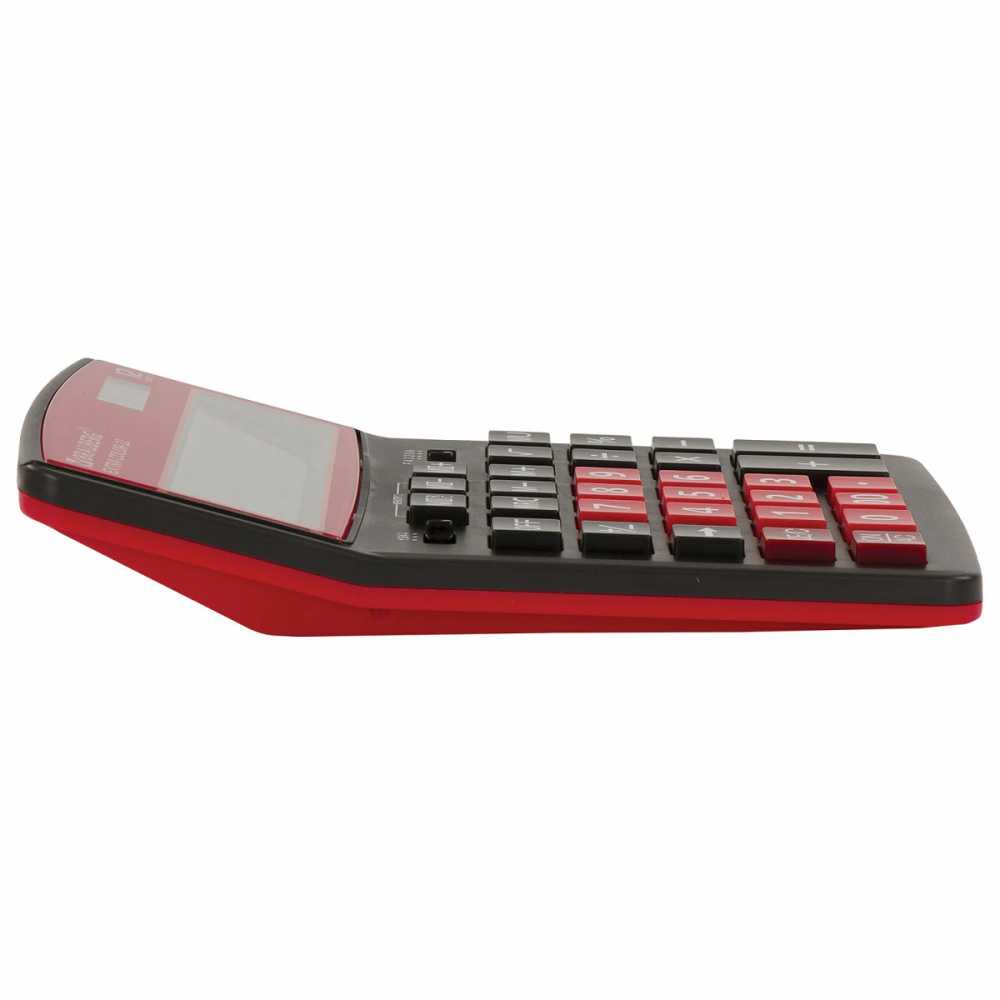 Калькулятор настольный BRAUBERG EXTRA COLOR-12-BKWR (206x155 мм), 12 разрядов, двойное питание, черно-красный