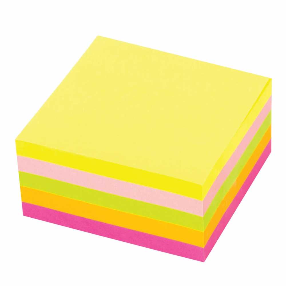 Блок самоклеящийся (стикеры) STAFF НЕОНОВЫЙ, 76х76 мм, 400 листов, 5 цветов