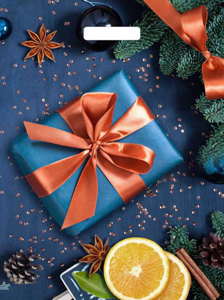 Пакет подарочный новогодний 47,5*39см (60мк) с вырубной укрепленной ручкой, Подарок с апельсинами