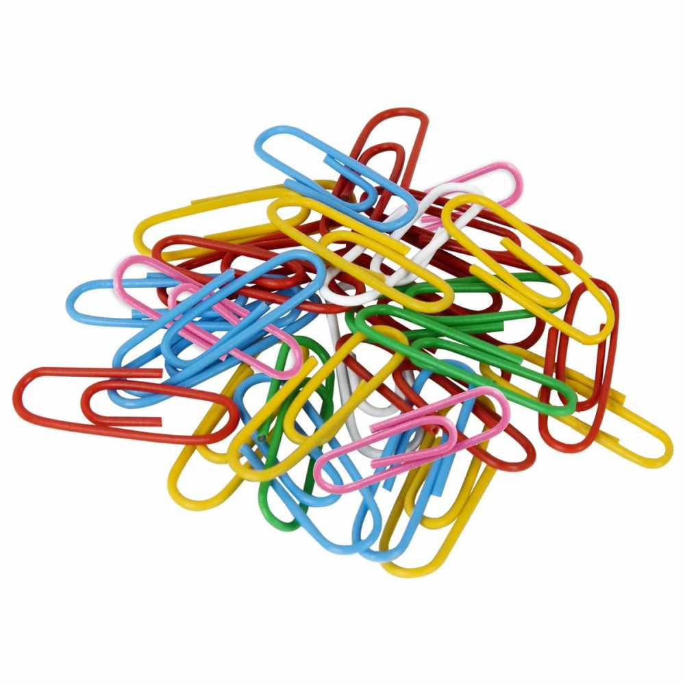 Скрепки STAFF 28 мм, цветные, 70 штук