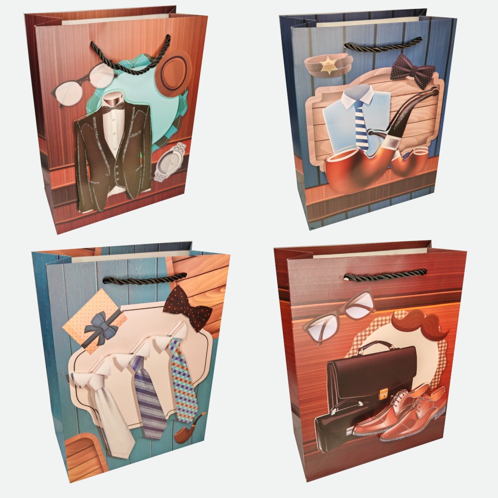 Пакет подарочный бумажный 31*40*12 см 210 гр/м2 Men, ассорти Egoist