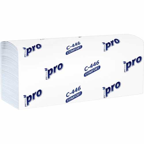 Полотенца бумажные листовые H2 Z-сложение 1-слойные белые, 200 листов PROtissue С446