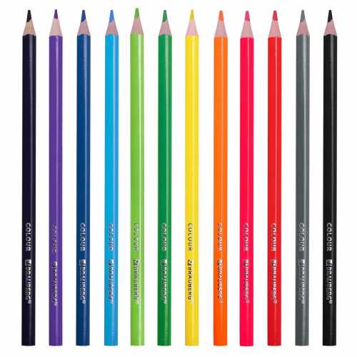 Карандаши цветные BRAUBERG KIDS NEW, 12 цветов, трехгранные, грифель 3 мм