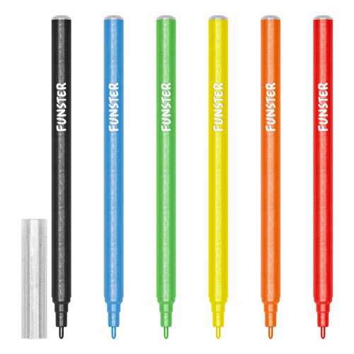Фломастеры с блестками FUNSTER (ФАНСТЕР) GLITTE 6 цветов, ударопрочный наконечник