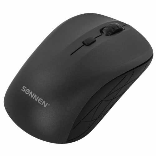 Мышь беспроводная SONNEN V-111, USB, 800/1200/1600 dpi, 4 кнопки, оптическая, черная