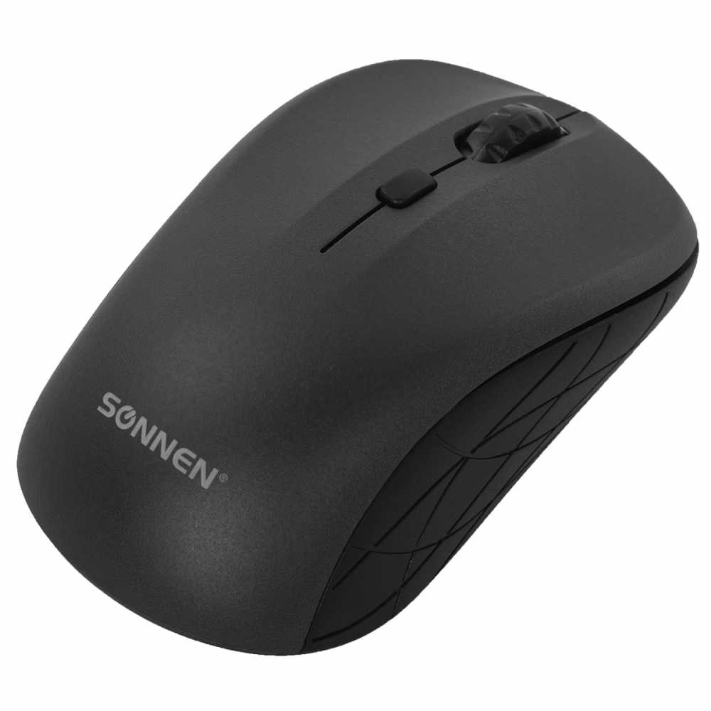 Мышь беспроводная SONNEN V-111, USB, 800/1200/1600 dpi, 4 кнопки, оптическая, черная
