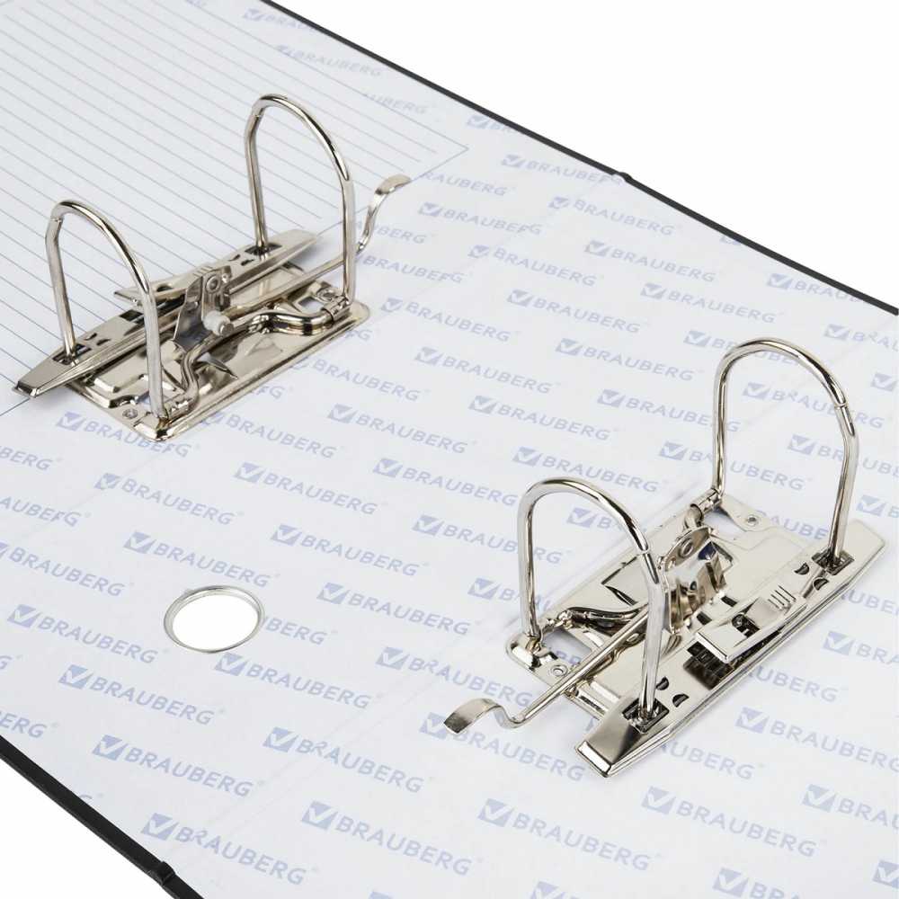 Папка-регистратор BRAUBERG с двумя арочными механизмами (до 800 листов), покрытие ПВХ, 125 мм, черная