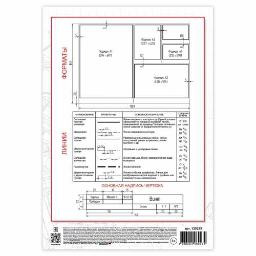 Папка для черчения А4, 210х297 мм, 20 л., 160 г/м2, без рамки, BRAUBERG