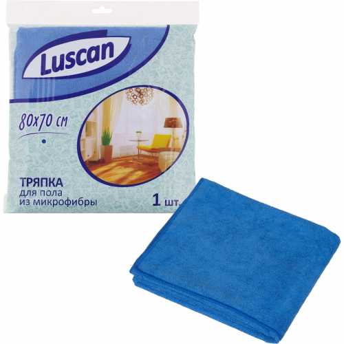 Тряпка для пола Luscan 70x80 см микрофибра 300 г/кв.м синяя