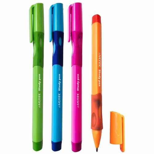 Ручка для левшей Study Pen, 0,7мм, синяя, с эргономичным каучуковым держателем deVENTE